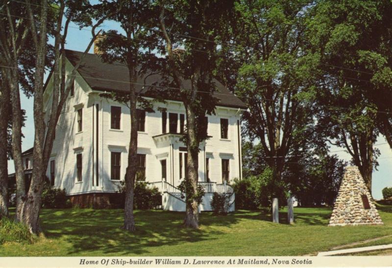 Lawrence House Maitland NS Nova Scotia William D. Lawrence Postcard D20