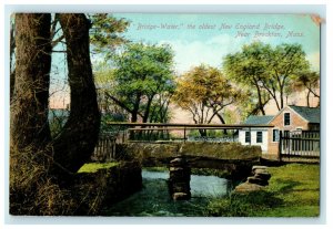 The Oldest New England Bridge Water Near Brockton Massachusetts MA Postcard 