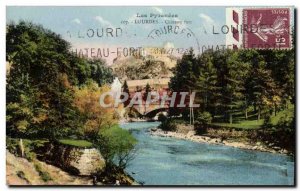 Old Postcard The Pyrenees Lourdes Chateau Fort