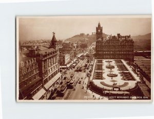 Postcard Princes Street From Scott Monument Edinburgh Scotland