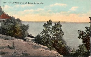 Postcard WI Racine - Lake Michigan from 8th Street