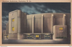 CHARLESTON , West Virginia , 1930-40s ; Municipal Auditorium at night