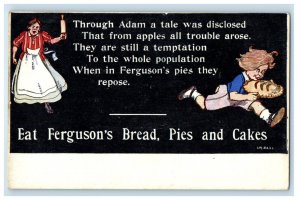 c1910's Baker Chasing Boy Ran The Bread Pie Advertising Antique Postcard