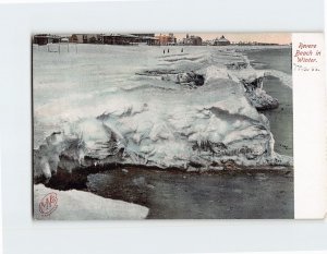 Postcard Revere Beach in Winter, Revere, Massachusetts