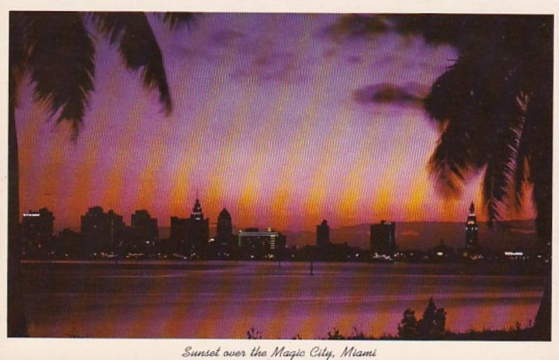 Florida Miami Sunset Over The Magic City