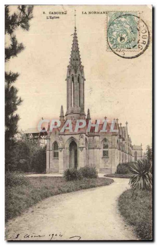 Old Postcard The Church Cabourg Normandy