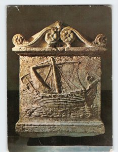 Postcard Phoenician Ship Engraved on a Roman Sarcophagus Beirut Lebanon