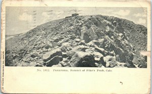 1908 Panorama of Pikes Peak near Colorado Springs Colorado Postcard