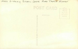 1940s greasy spoon cafe pies tarts humor Cook RPPC Photo Postcardv22-4492