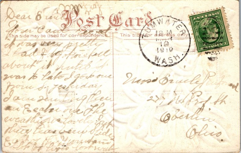 Easter Greetings, Embossed Lilies & Cross