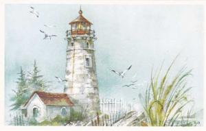 Attractive Lighthouse Watercolor - Art - Painting - Tuck