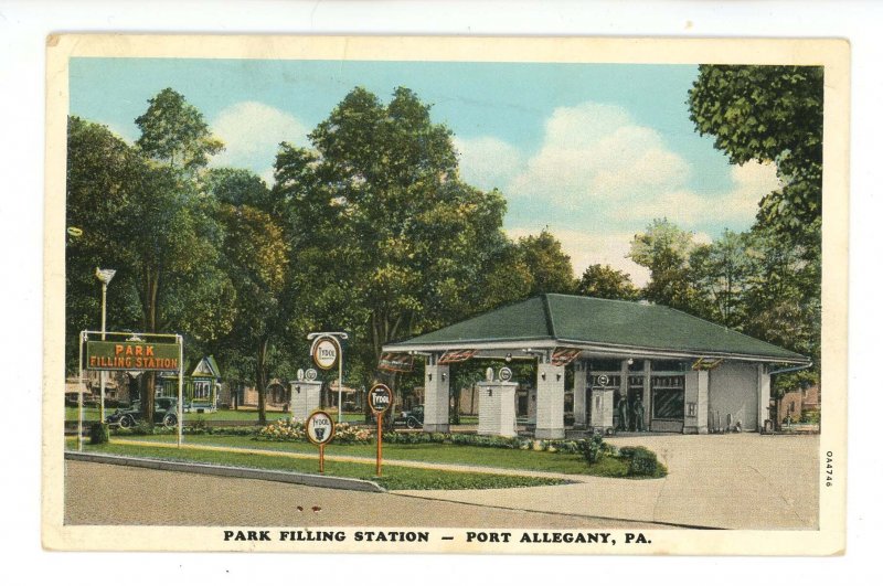 PA Port Allegany. Park Tydol Gas Station ca 1930 *RPOBuffalo & Wash