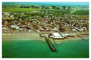 Postcard AERIAL VIEW SCENE Cape May New Jersey NJ AU1954