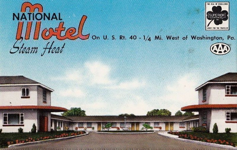 Postcard National Motel West Washington PA