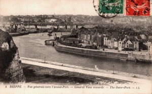 France Dieppe General View Towards Vintage Postcard C229