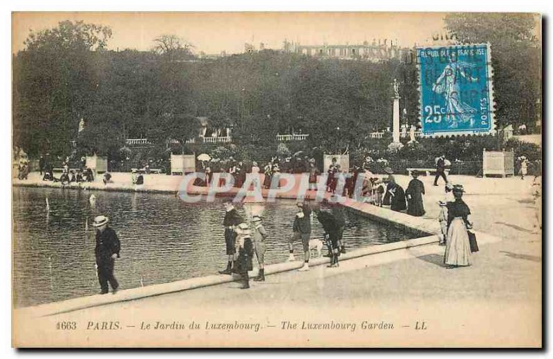 Old Postcard Paris Luxembourg Gardens