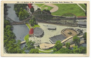 US Hershey Park Amusement Center, Pennsylvania. old card.