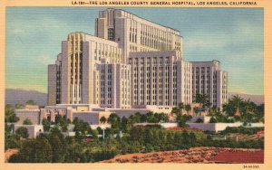 The Los Angeles County General Hospital LA California CA Vintage Postcard c1930