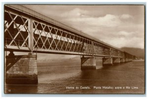 c1920's Metallic Bridge Over the Lima River Peru RPPC Photo Postcard