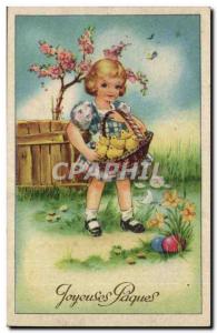 Old Postcard Fancy Happy Easter Easter Chicks
