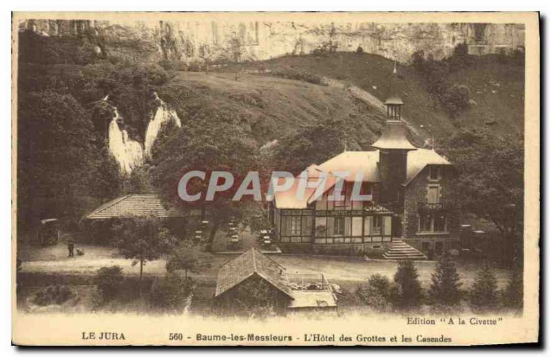 Old Postcard Jura Baume les Messieurs Hotel Caves and Waterfalls