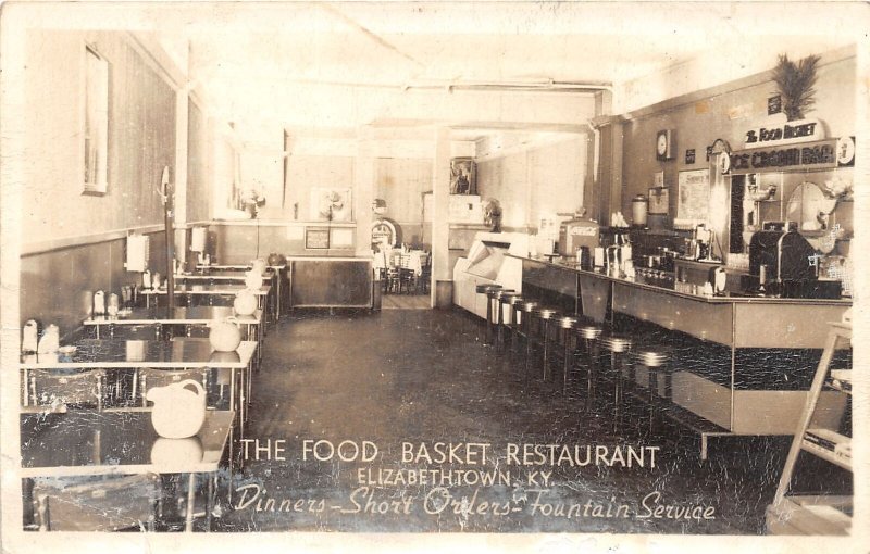 J66/ Elizabethtown Kentucky RPPC Postcard c40s Food Basket Restaurant 141