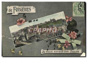 Old Postcard From Fougeres I send you these flowers