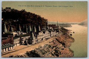 K29/ East Liverpool Ohio Postcard c1910 Thompson Pottery Kilns River 92
