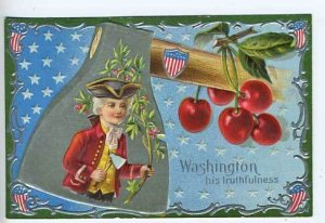 George Washington Birthday Hatchet Postcard