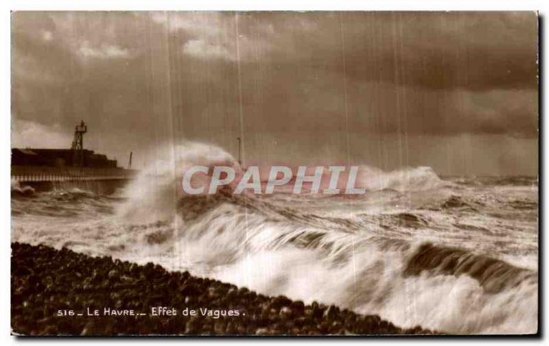 Old Postcard Le Havre Wave Effect