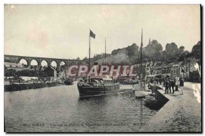 Old Postcard Dinan view on the Rance The departure of Guesclin Boat