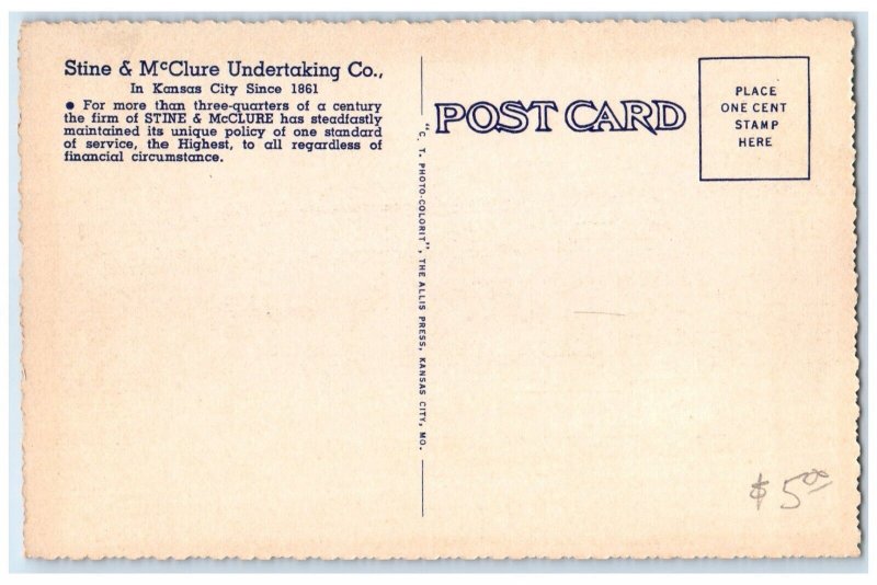 Kansas City Missouri Postcard Stine McClure Gillham Plaza Exterior Building 1940 United States