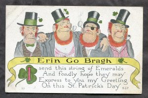 dc230 - ST PATRICK'S DAY 1917 Erin Go Bragh Men Smoking Pipes. Canada War Tax