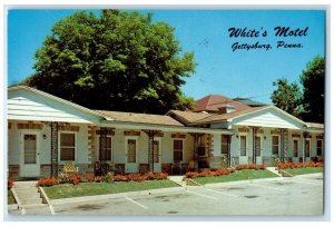 1961 White's Motel Historic Exterior Building Gettysburg Pennsylvania Postcard