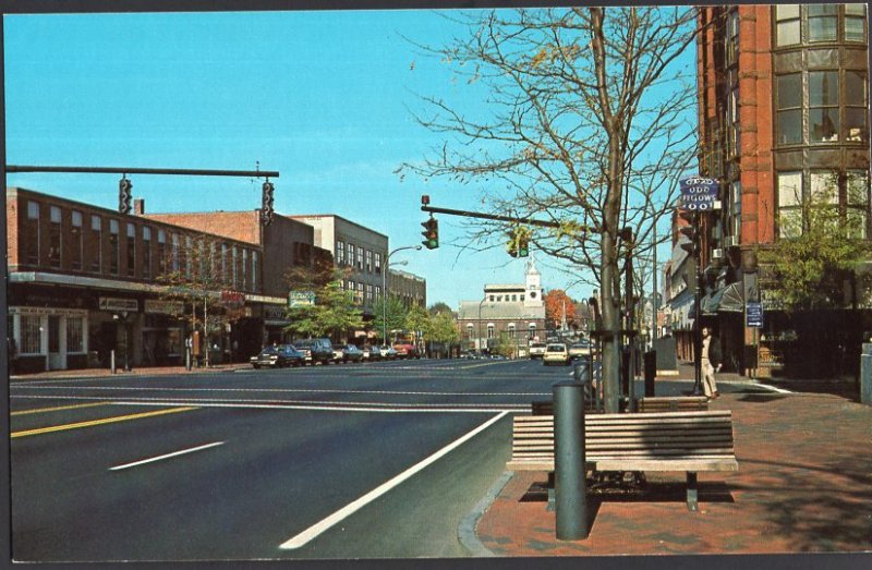 New Hampshire ~  NASHUA Main Street looking North Cars Store Fronts 1950s-1970s