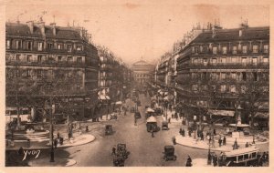 Vintage Postcard 1900's View Avenue de l'Opera The Opera Avenue Paris France FR