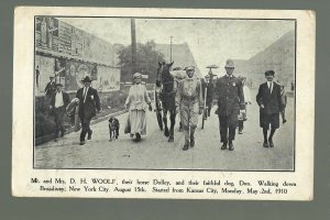 New York City NY c1910 CROSS COUNTRY WALKER Walking Woolf's D.H. WOOLF & Wife