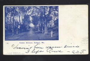 CALAIS MAINE CALAIS AVENUE RESIDENCE STREET SCENE VINTAGE POSTCARD 1905