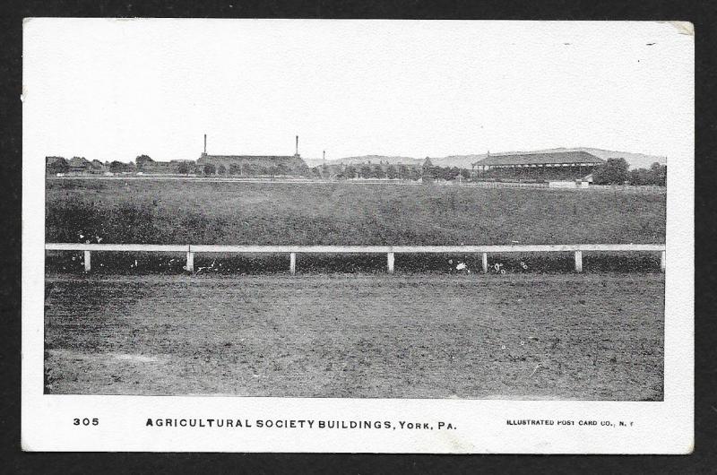 Agricultural Society Buildings & Race Track York Pennsylvania Unused c1905