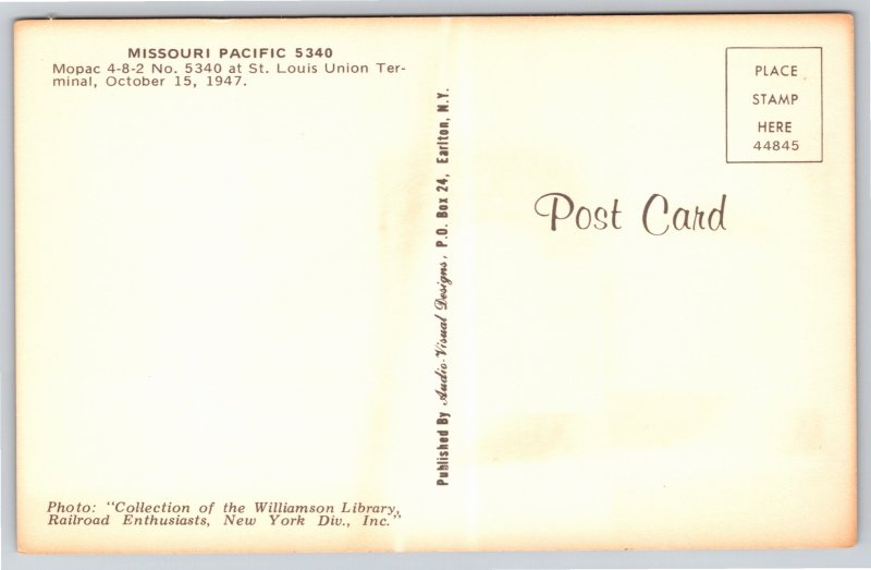 Trains~Air View Missouri Pacific 5340 St Louis Union Terminal~Vintage Postcard
