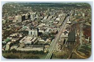 1953 Aerial View Main Street Portage Winnipeg Manitoba Canada Postcard