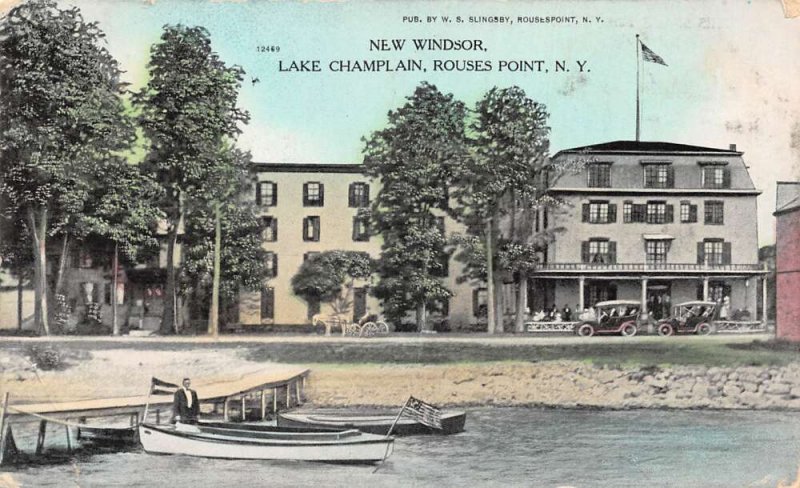 Rouses Point New York New Windsor Hotel On Lake Champlain Vintage PC U3525