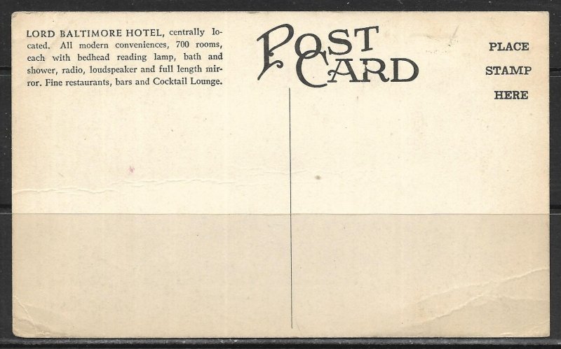 Maryland, Baltimore - Lord Baltimore Hotel - [MD-076]