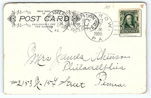 c1905 BUCKS CO PA RED HILL INN P & E RAILWAY UNDIVIDED SOUVENIR  POSTCARD P4121