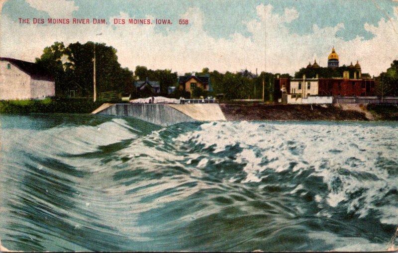Iowa Des Moines The Des Moines River Dam 1911