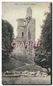 Old Postcard Vire Ruins of Chateau