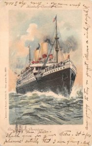 HAMBERG - AMERICAN SHIP LINE GERMANY POSTCARD 1910
