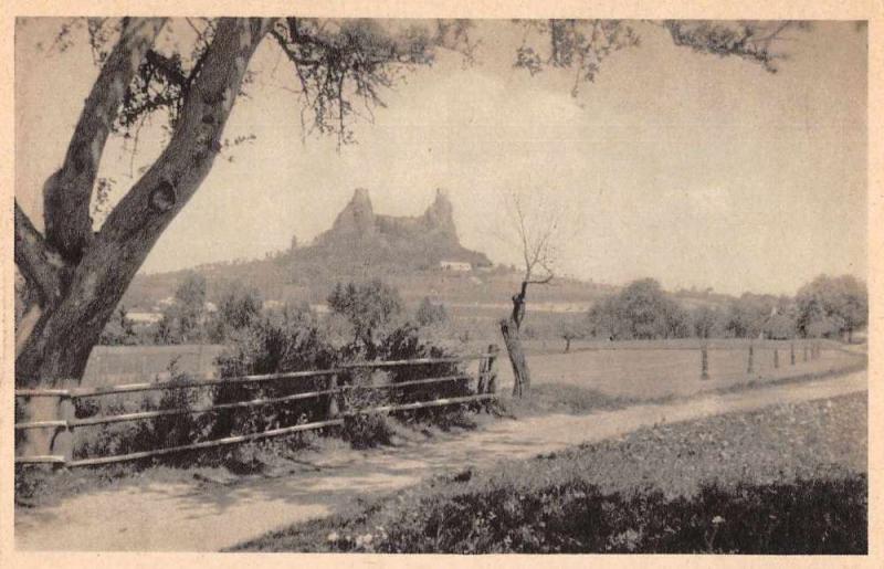 Czech Republic Trosky Castle View from Road Antique Postcard J77350