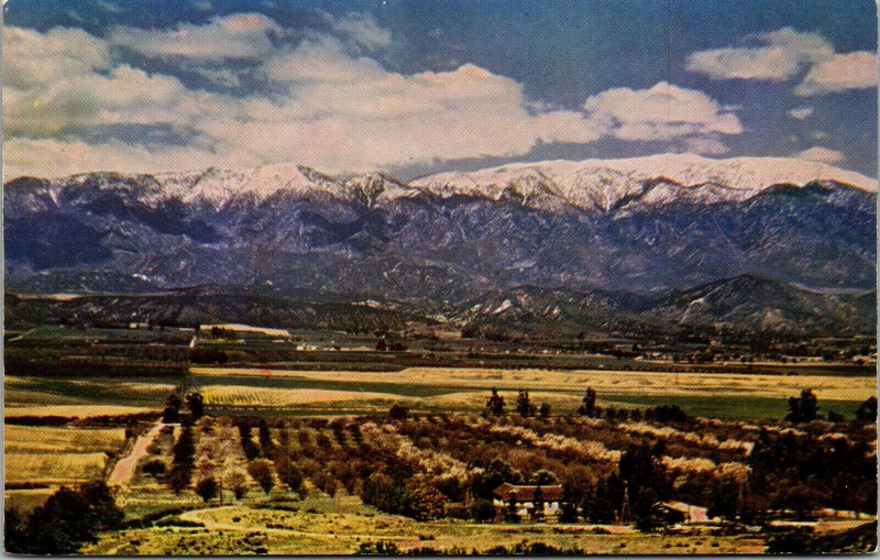 Vintage Mountain Range California CA Chrome Postcard