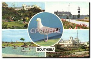 Postcard Modern Rock Gardens Southsea The Canoe Lake